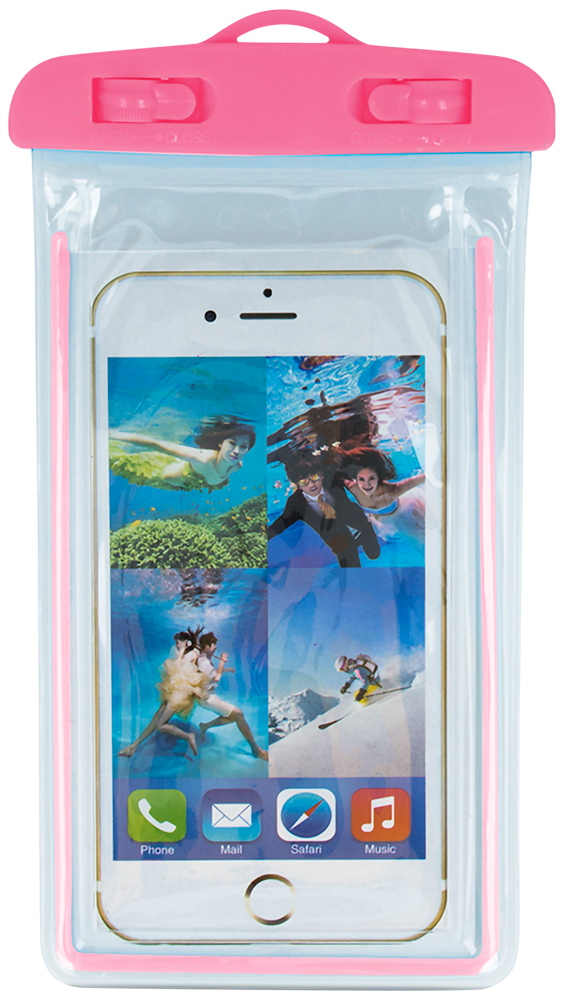 Samsung Galaxy J7 2018 (J740) vízálló tok univerzális fluoreszkáló rózsaszín