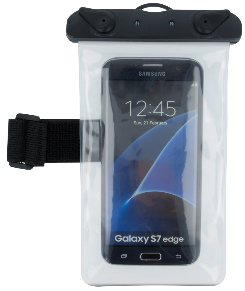 Samsung Galaxy J4 2018 (J400) vízálló tok univerzális, karszalaggal fekete