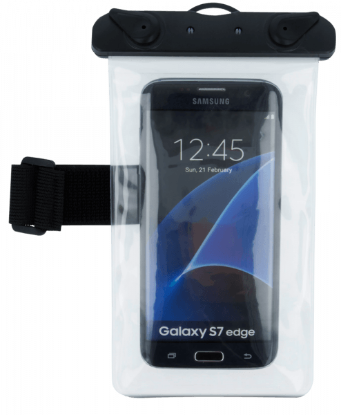 Samsung Galaxy S7 Edge (G935) vízálló tok univerzális, karszalaggal átlátszó