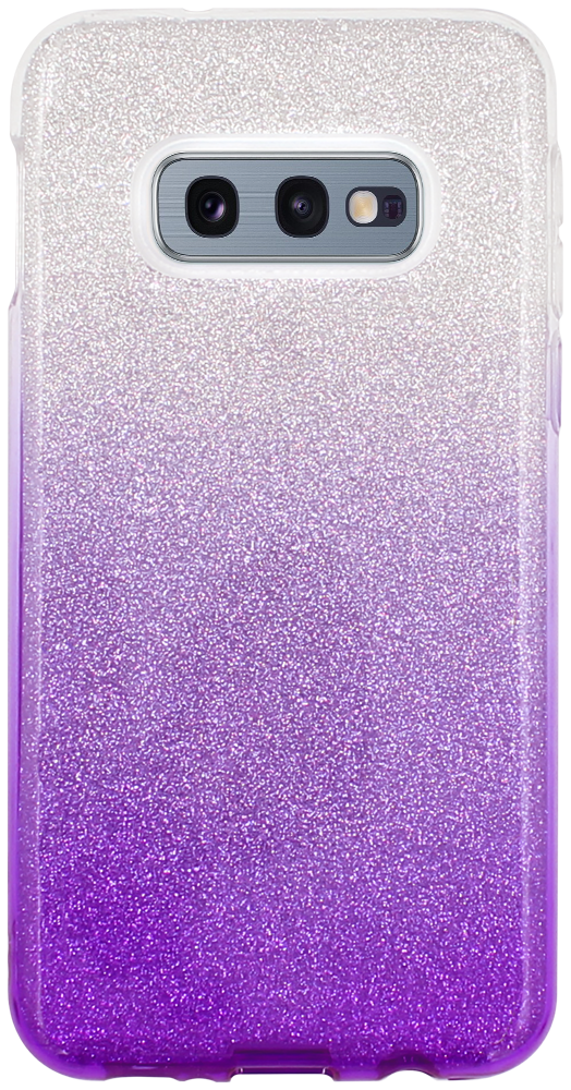 Samsung Galaxy S10e (SM-G970) szilikon tok csillogó hátlap lila/ezüst