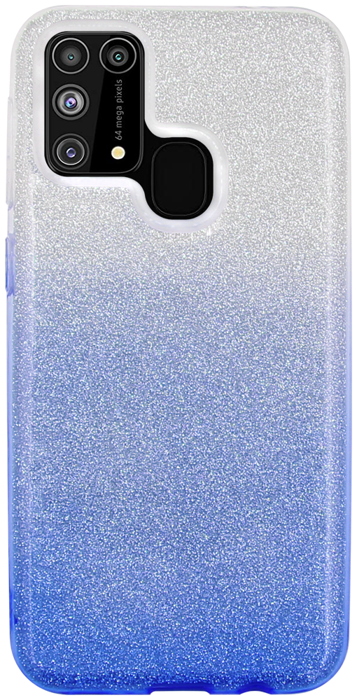 Samsung Galaxy M31 (SM-M315F) szilikon tok csillogó hátlap kék/ezüst
