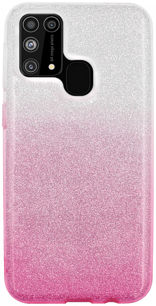 Samsung Galaxy M31 (SM-M315F) szilikon tok csillogó hátlap rózsaszín/ezüst