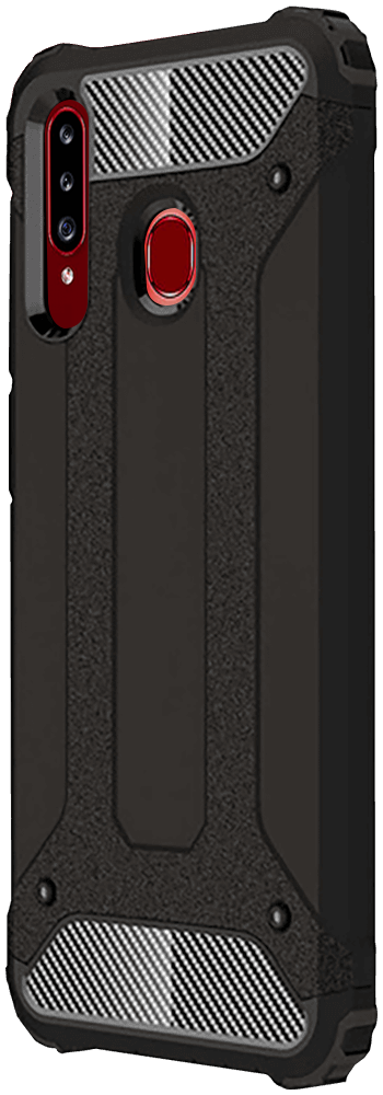 Samsung Galaxy A20s (SM-A207F) ütésálló tok légpárnás sarkas, hibrid Forcell Armor fekete