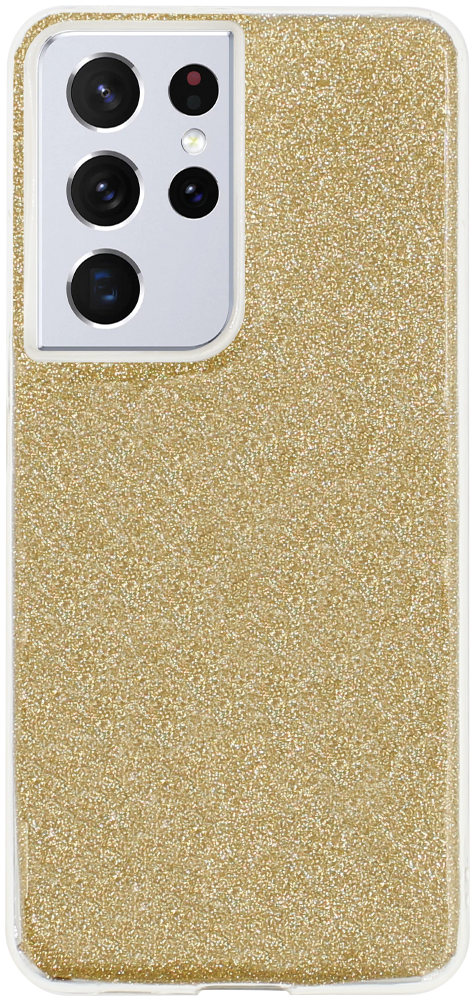 Samsung Galaxy S21 Ultra 5G (SM-G998B) szilikon tok csillogó hátlap arany