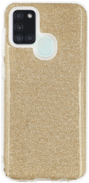 Samsung Galaxy A21s (SM-A217F) szilikon tok csillogó hátlap arany