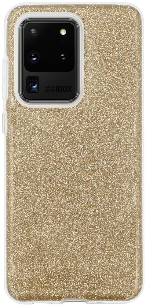 Samsung Galaxy S20 Ultra (SM-G988F) szilikon tok csillogó hátlap arany