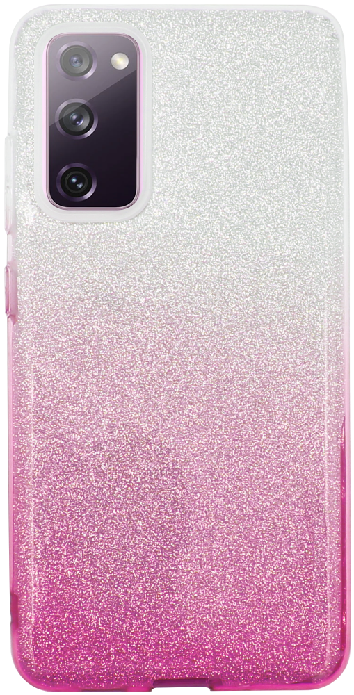 Samsung Galaxy S20 FE szilikon tok csillogó hátlap rózsaszín/ezüst
