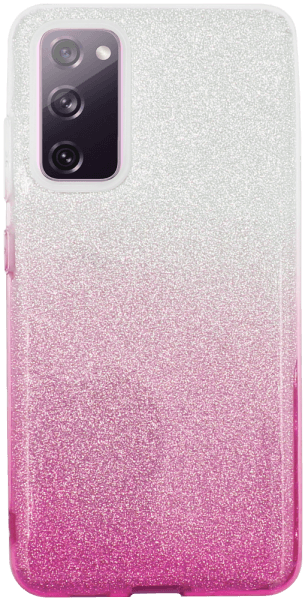 Samsung Galaxy S20 FE szilikon tok csillogó hátlap rózsaszín/ezüst