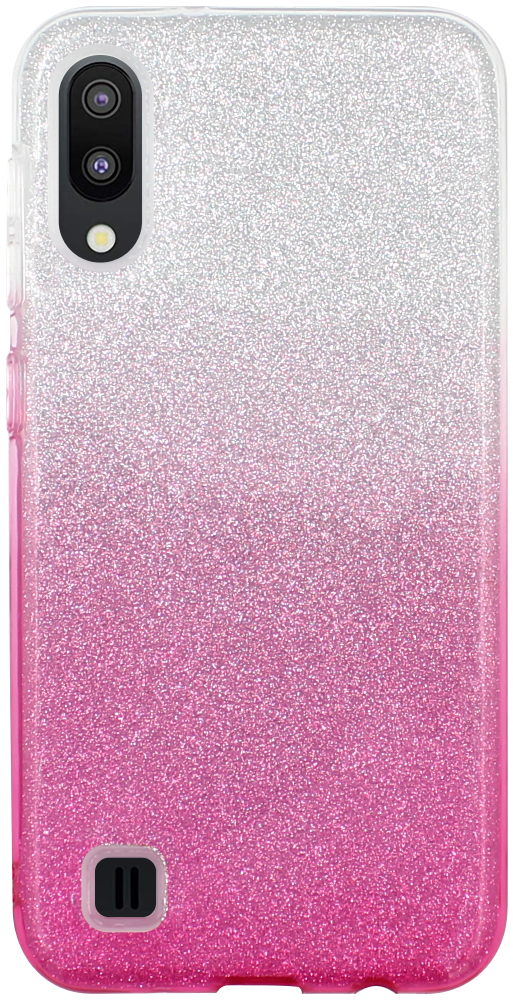 Samsung Galaxy M10 (SM-M105) szilikon tok csillogó hátlap rózsaszín/ezüst