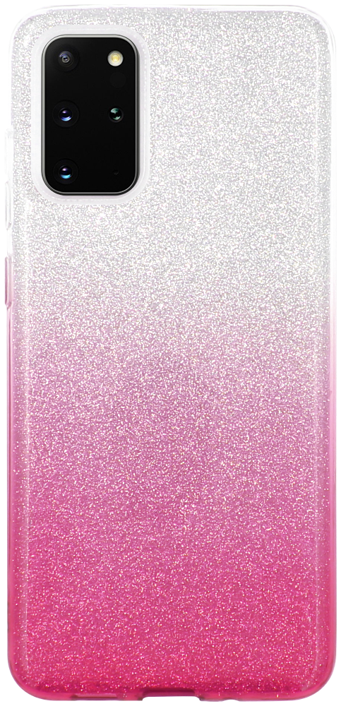 Samsung Galaxy S20 Plus (SM-G985F) szilikon tok csillogó hátlap rózsaszín/ezüst