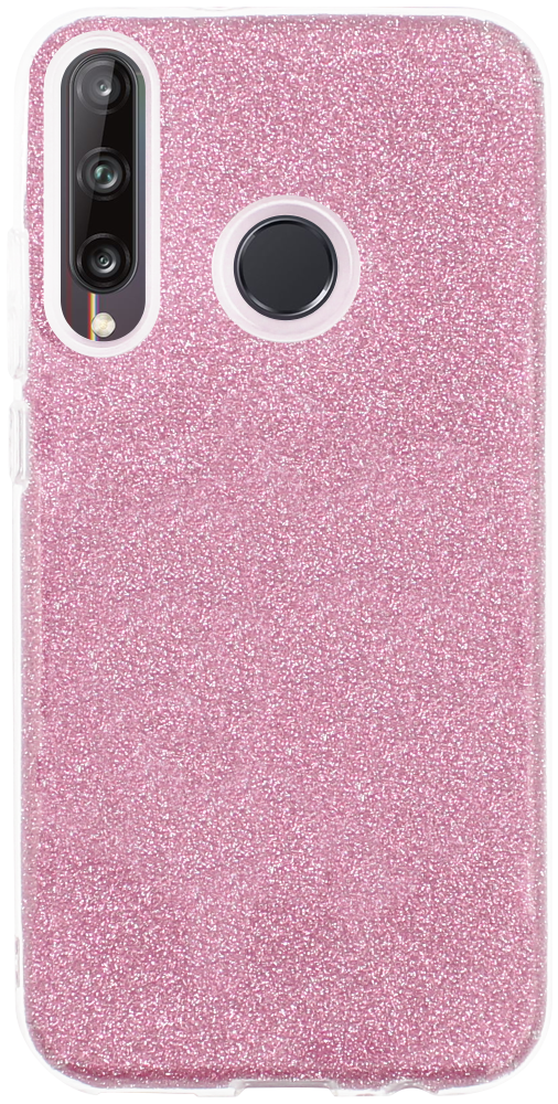Huawei P40 Lite E szilikon tok csillogó hátlap rózsaszín