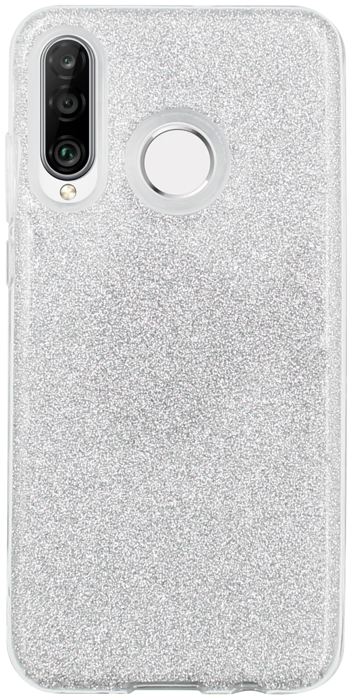 Huawei P30 Lite szilikon tok csillogó hátlap ezüst