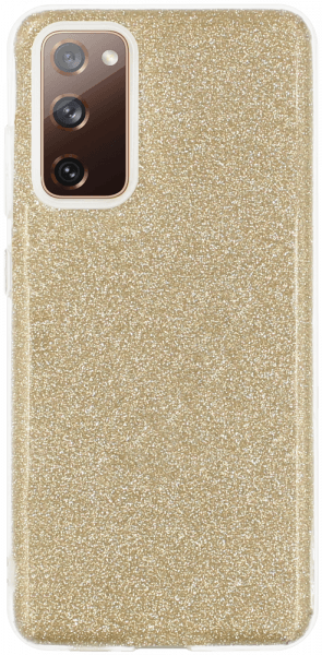 Samsung Galaxy S20 FE szilikon tok csillogó hátlap arany