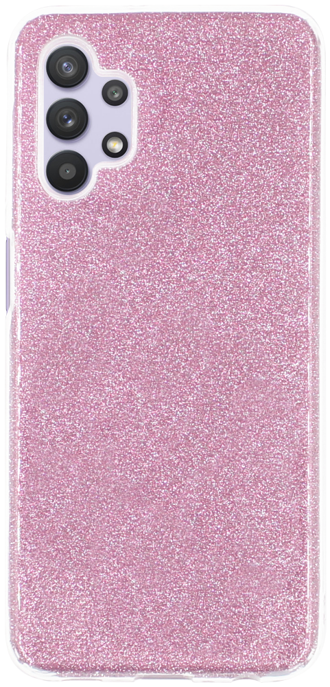 Samsung Galaxy A32 5G (SM-A326) szilikon tok csillogó hátlap rózsaszín