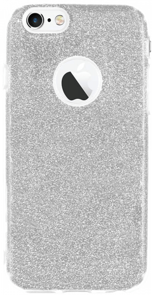Apple iPhone 6S szilikon tok csillogó hátlap logónál átlátszó ezüst