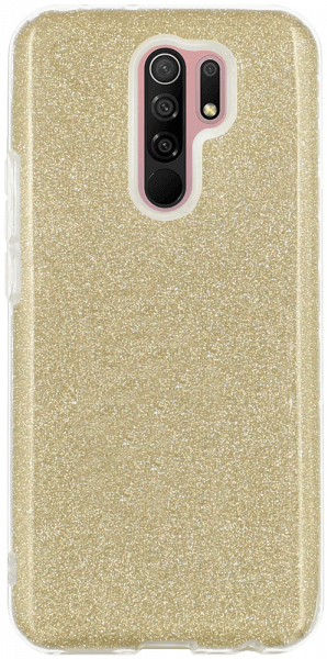 Xiaomi Redmi 9 szilikon tok csillogó hátlap arany