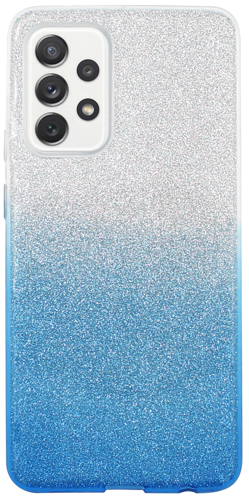 Samsung Galaxy A72 4G (SM-A725F) szilikon tok csillogó hátlap kék/ezüst