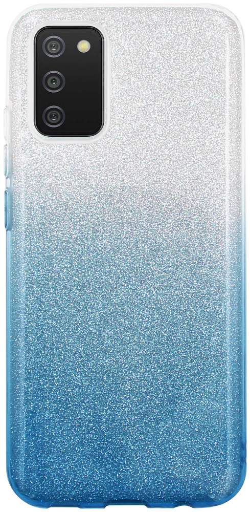 Samsung Galaxy A02s (SM-A025) szilikon tok csillogó hátlap kék/ezüst