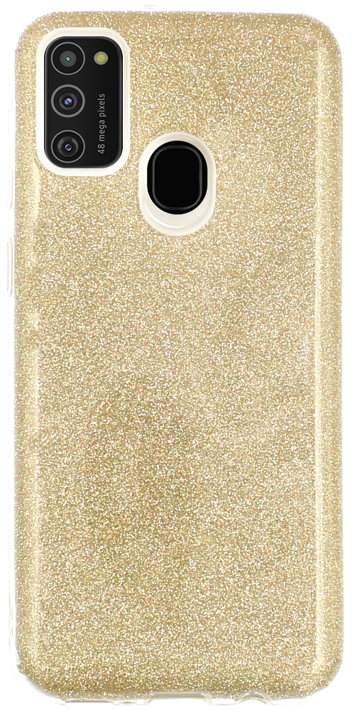 Samsung Galaxy M21 (SM-M215F) szilikon tok csillogó hátlap arany