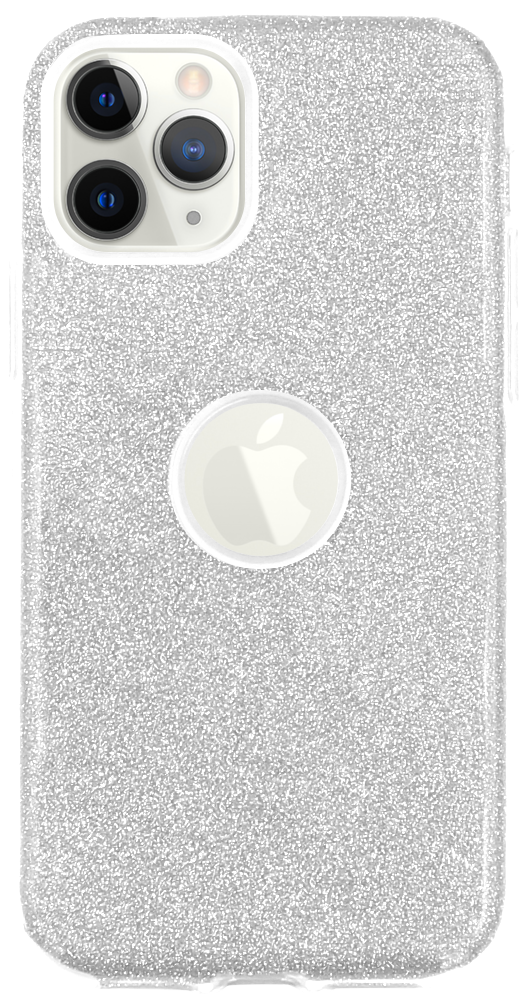 Apple iPhone 11 Pro szilikon tok csillogó hátlap logó kihagyós ezüst