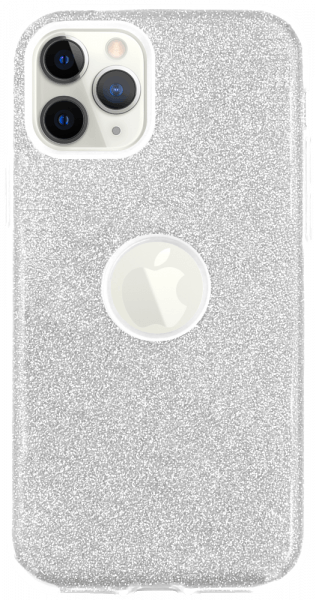 Apple iPhone 11 Pro szilikon tok csillogó hátlap logó kihagyós ezüst