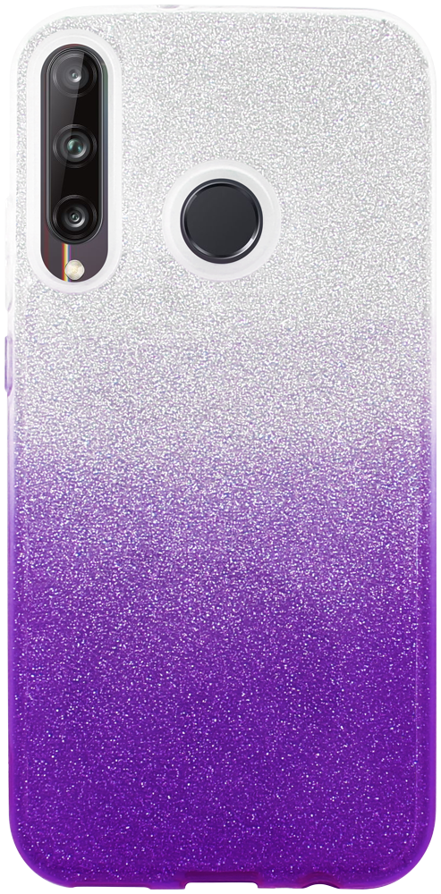 Huawei P40 Lite E szilikon tok csillogó hátlap lila/ezüst
