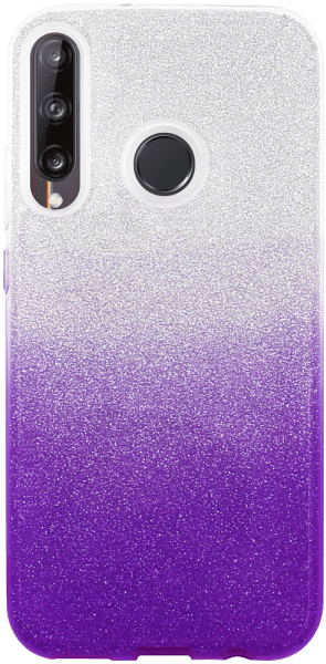 Huawei P40 Lite E szilikon tok csillogó hátlap lila/ezüst