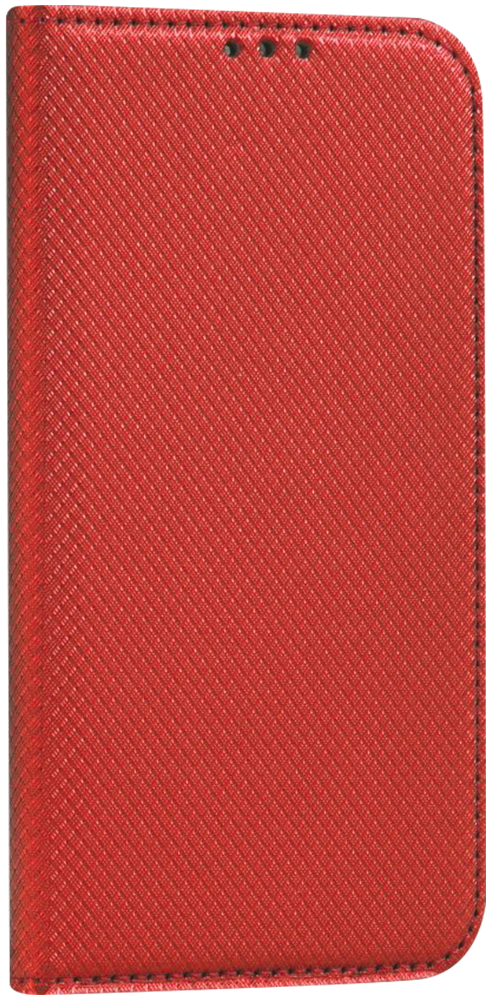 Huawei Y7 2019 oldalra nyíló flipes bőrtok rombusz mintás piros