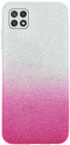 Samsung Galaxy A22 5G (SM-A226B) szilikon tok csillogó hátlap rózsaszín/ezüst