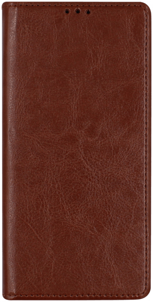 Xiaomi Mi 10T Lite 5G oldalra nyíló flipes bőrtok valódi bőr barna