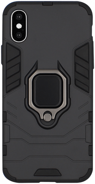 Apple iPhone XS ütésálló tok légpárnás sarkas, hibrid Ring Armor fekete