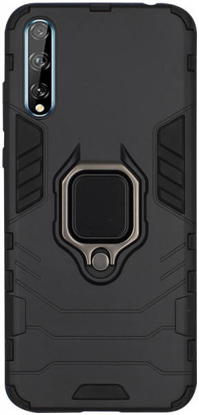 Huawei Y8p (P Smart S) ütésálló tok légpárnás sarkas, hibrid Ring Armor fekete
