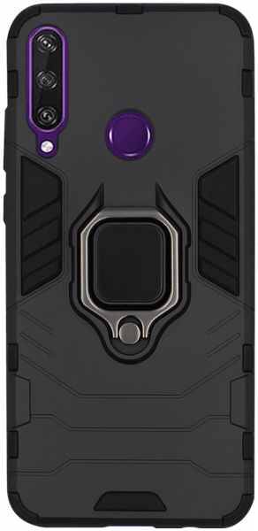 Huawei Y6P ütésálló tok légpárnás sarkas, hibrid Ring Armor fekete