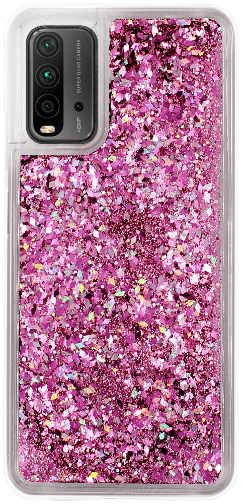 Xiaomi Redmi 9T szilikon tok gyári Liquid Sparkle rózsaszín