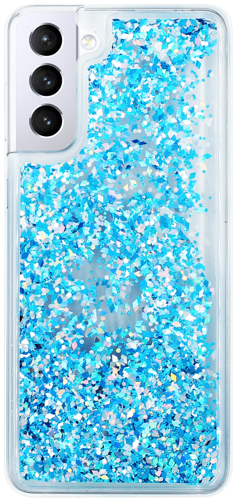 Samsung Galaxy S21 Plus 5G (SM-G996B) szilikon tok gyári Liquid Sparkle kék/ezüst