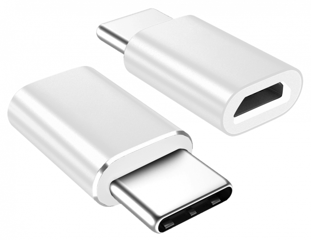 Huawei Y6 II Compact átalakító adapter micro USB csatlakozóról TYPE-C csatlakozóra fehér