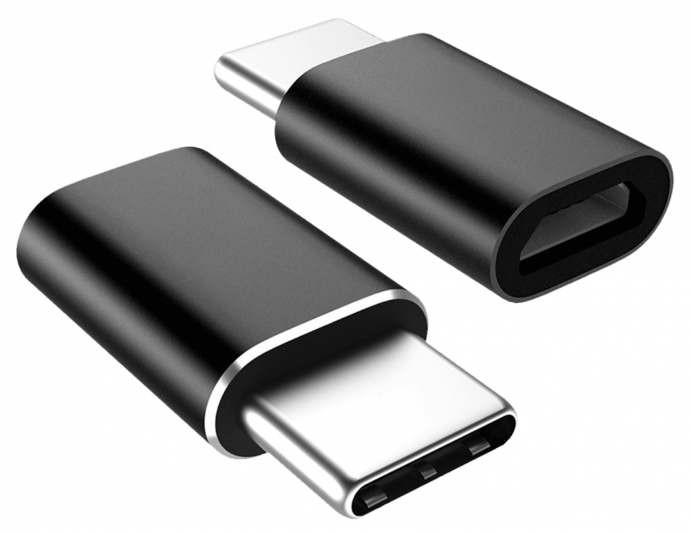 Oppo Reno4 Lite átalakító adapter micro USB csatlakozóról TYPE-C csatlakozóra fekete