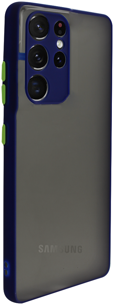 Samsung Galaxy S21 Ultra 5G (SM-G998B) kemény hátlap Vennus Button Bumper sötétkék