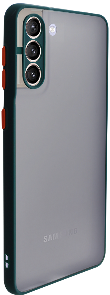 Samsung Galaxy S21 Plus 5G (SM-G996B) kemény hátlap Vennus Button Bumper sötétzöld