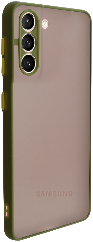 Samsung Galaxy S21 5G (SM-G991B) kemény hátlap Vennus Button Bumper olivazöld