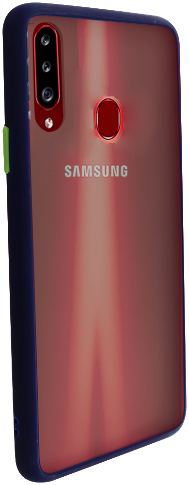 Samsung Galaxy A20s (SM-A207F) kemény hátlap Vennus Button Bumper sötétkék