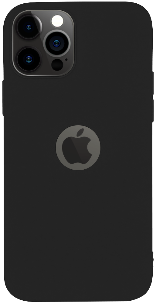 Apple iPhone 12 Pro szilikon tok logó kihagyós fekete