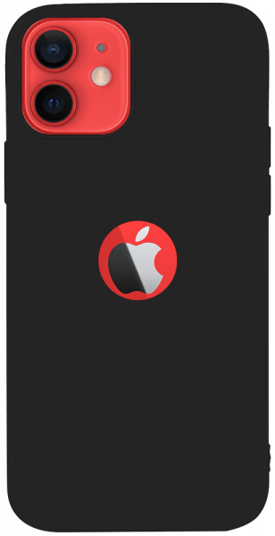 Apple iPhone 12 szilikon tok logó kihagyós fekete