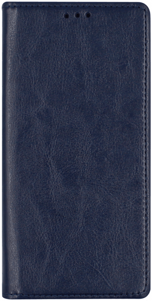 Xiaomi Redmi 9AT oldalra nyíló flipes bőrtok valódi bőr sötétkék
