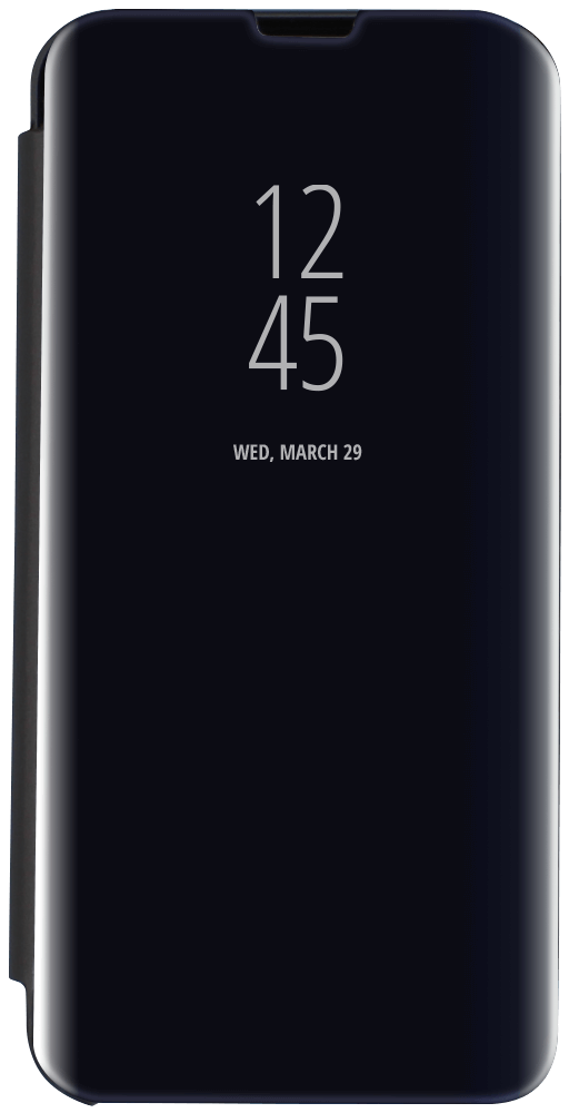 Huawei Y6s (2019) oldalra nyíló flipes bőrtok Smart Clear View fekete