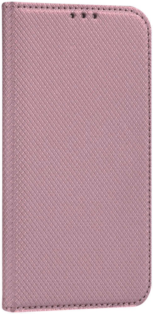 Oppo A15 oldalra nyíló flipes bőrtok rombusz mintás rozéarany