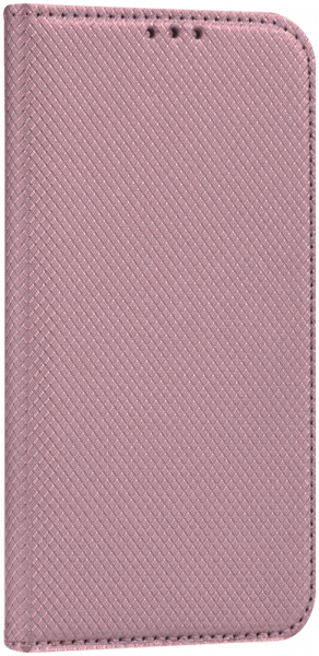 Oppo A15 oldalra nyíló flipes bőrtok rombusz mintás rozéarany