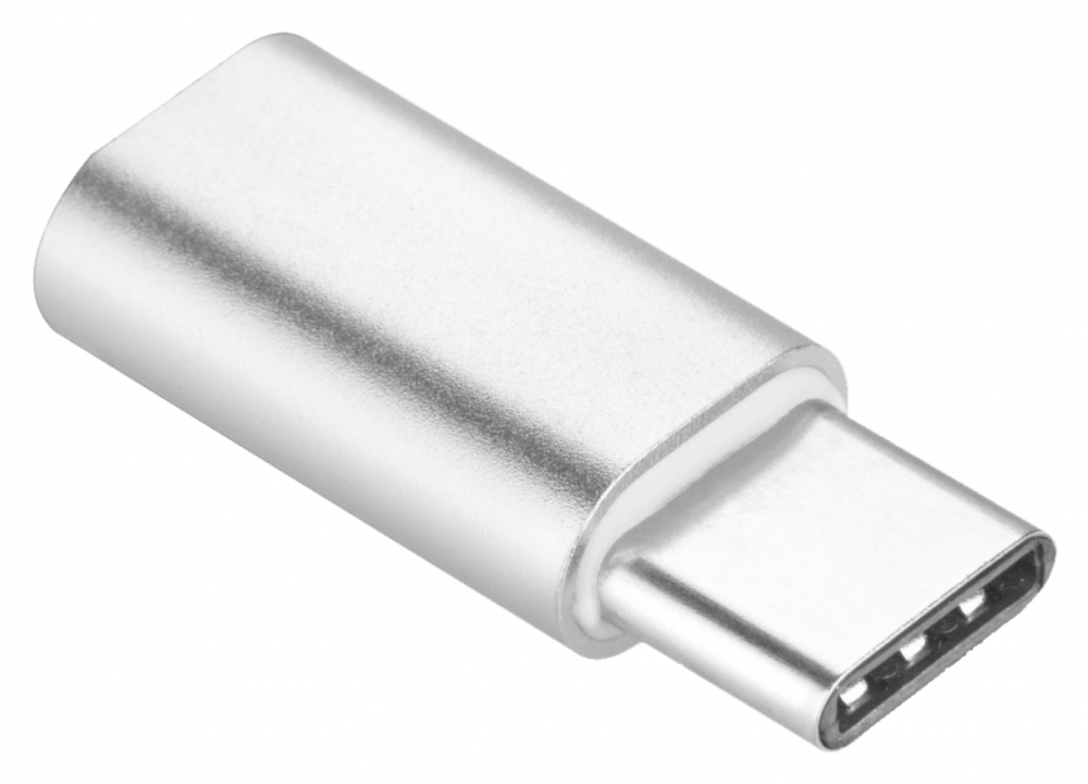 Huawei Mate 10 átalakító adapter micro USB csatlakozóról TYPE-C csatlakozóra ezüst