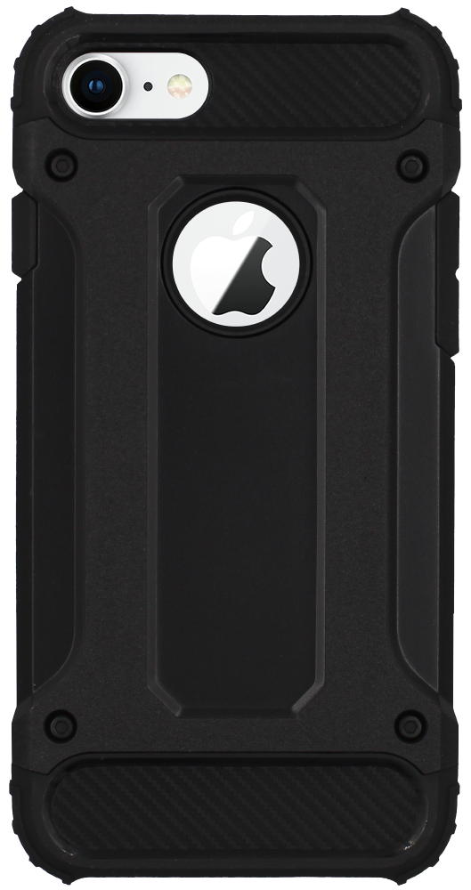 Apple iPhone 7 ütésálló tok légpárnás sarkas, hibrid Forcell Armor logó kihagyós fekete