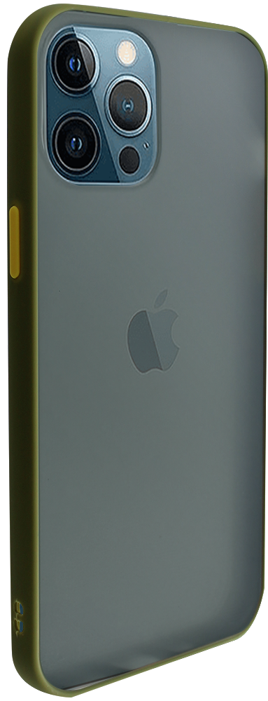 Apple iPhone 12 Pro Max kemény hátlap Vennus Button Bumper olivazöld